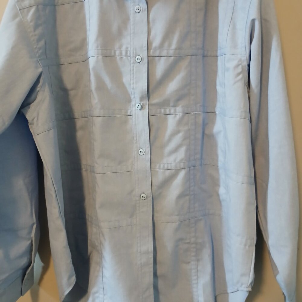 Ol' Paint Women's Stitched Lattice Front Light Blue Long Sleeve Sz 2xl Cotton - Picture 2 of 11